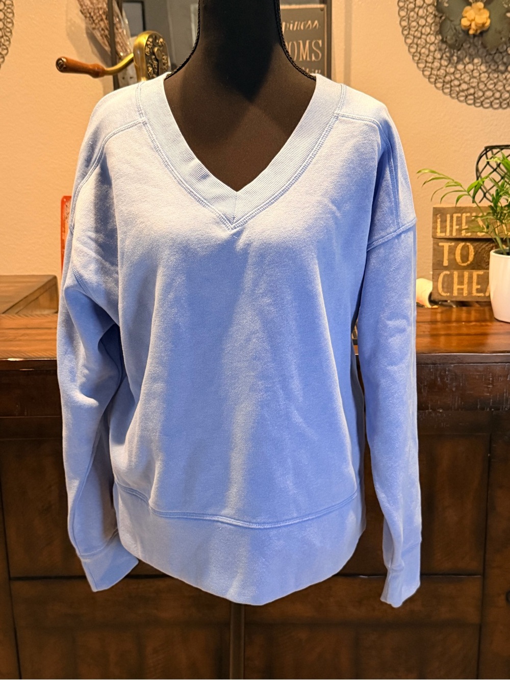 Danskin Light Blue V-Neck Pullover Sweater
